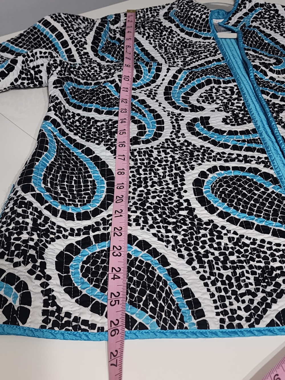PATTY KIM Quilted Jacket in Bright Turquoise - Picture 6 of 6